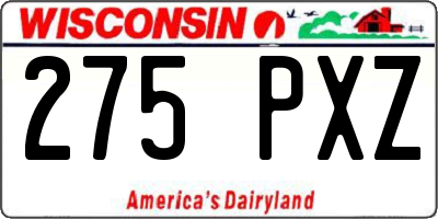 WI license plate 275PXZ