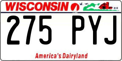 WI license plate 275PYJ