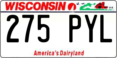 WI license plate 275PYL