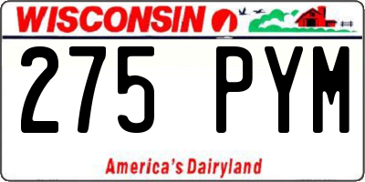 WI license plate 275PYM