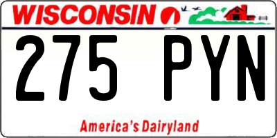 WI license plate 275PYN