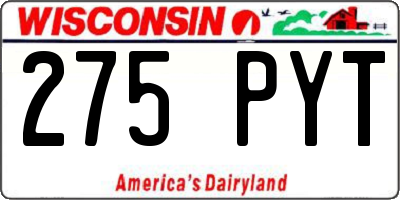 WI license plate 275PYT