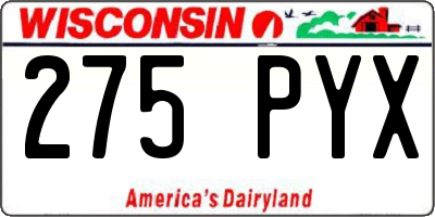 WI license plate 275PYX