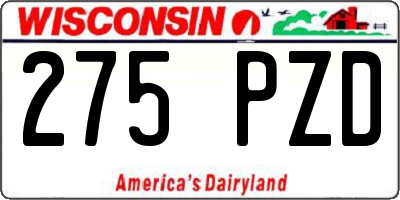 WI license plate 275PZD