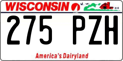 WI license plate 275PZH