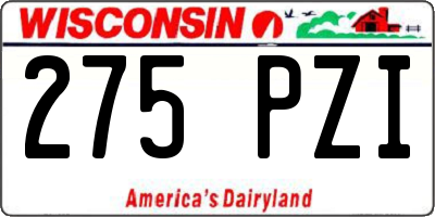 WI license plate 275PZI