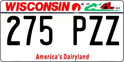 WI license plate 275PZZ