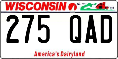 WI license plate 275QAD