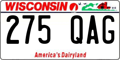 WI license plate 275QAG