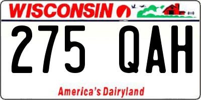 WI license plate 275QAH