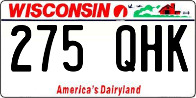 WI license plate 275QHK