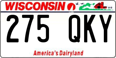 WI license plate 275QKY