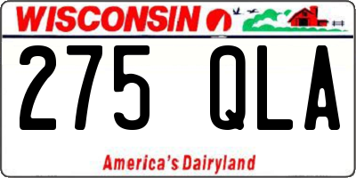 WI license plate 275QLA