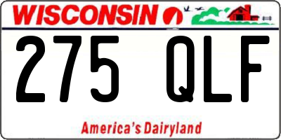 WI license plate 275QLF