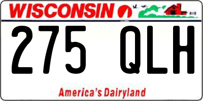 WI license plate 275QLH