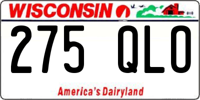 WI license plate 275QLO