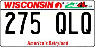 WI license plate 275QLQ