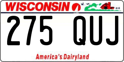 WI license plate 275QUJ