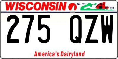 WI license plate 275QZW