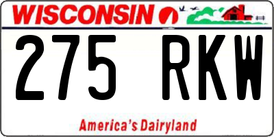 WI license plate 275RKW