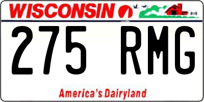 WI license plate 275RMG