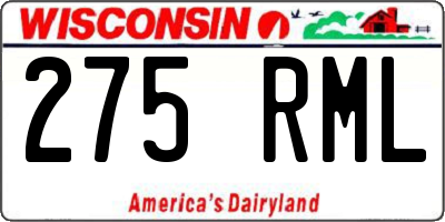 WI license plate 275RML