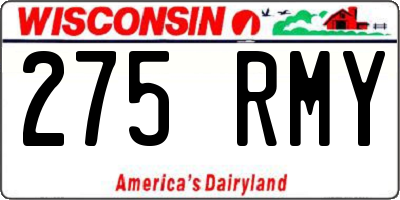 WI license plate 275RMY