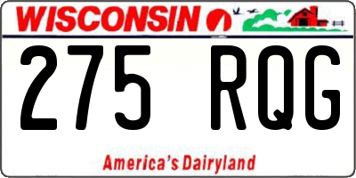 WI license plate 275RQG