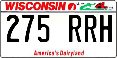 WI license plate 275RRH