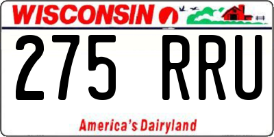 WI license plate 275RRU