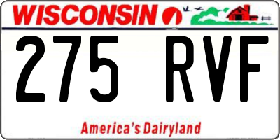 WI license plate 275RVF