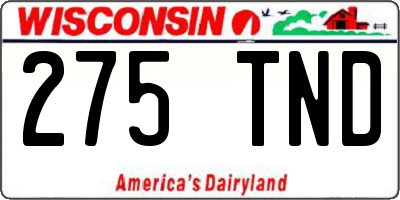 WI license plate 275TND