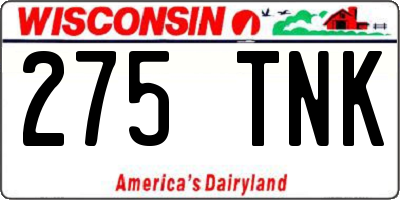 WI license plate 275TNK