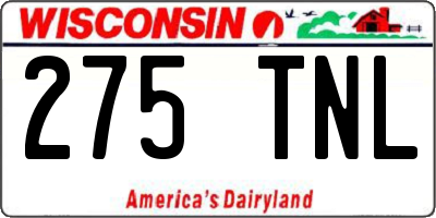 WI license plate 275TNL