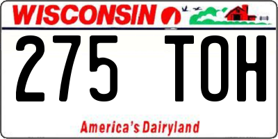 WI license plate 275TOH