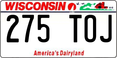 WI license plate 275TOJ
