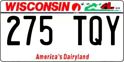 WI license plate 275TQY