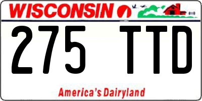 WI license plate 275TTD
