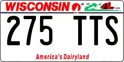 WI license plate 275TTS