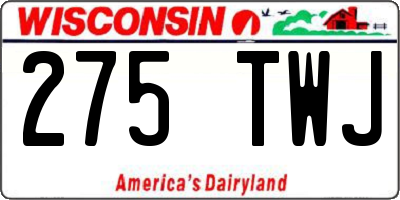 WI license plate 275TWJ