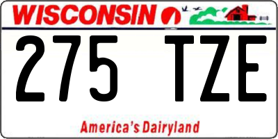 WI license plate 275TZE