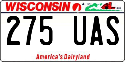 WI license plate 275UAS
