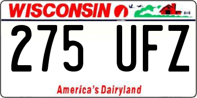 WI license plate 275UFZ