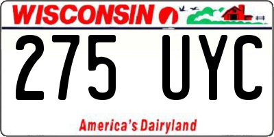 WI license plate 275UYC