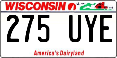 WI license plate 275UYE