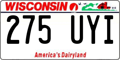 WI license plate 275UYI