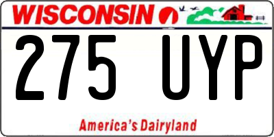 WI license plate 275UYP