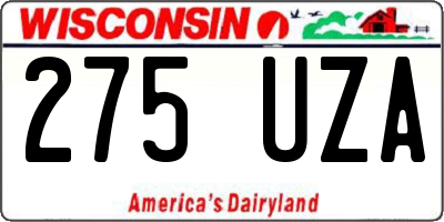 WI license plate 275UZA