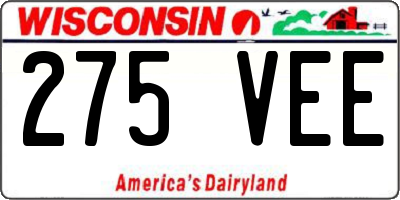 WI license plate 275VEE