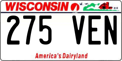 WI license plate 275VEN